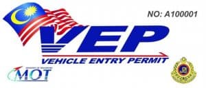 vehicle entry permit vep to enter malaysia